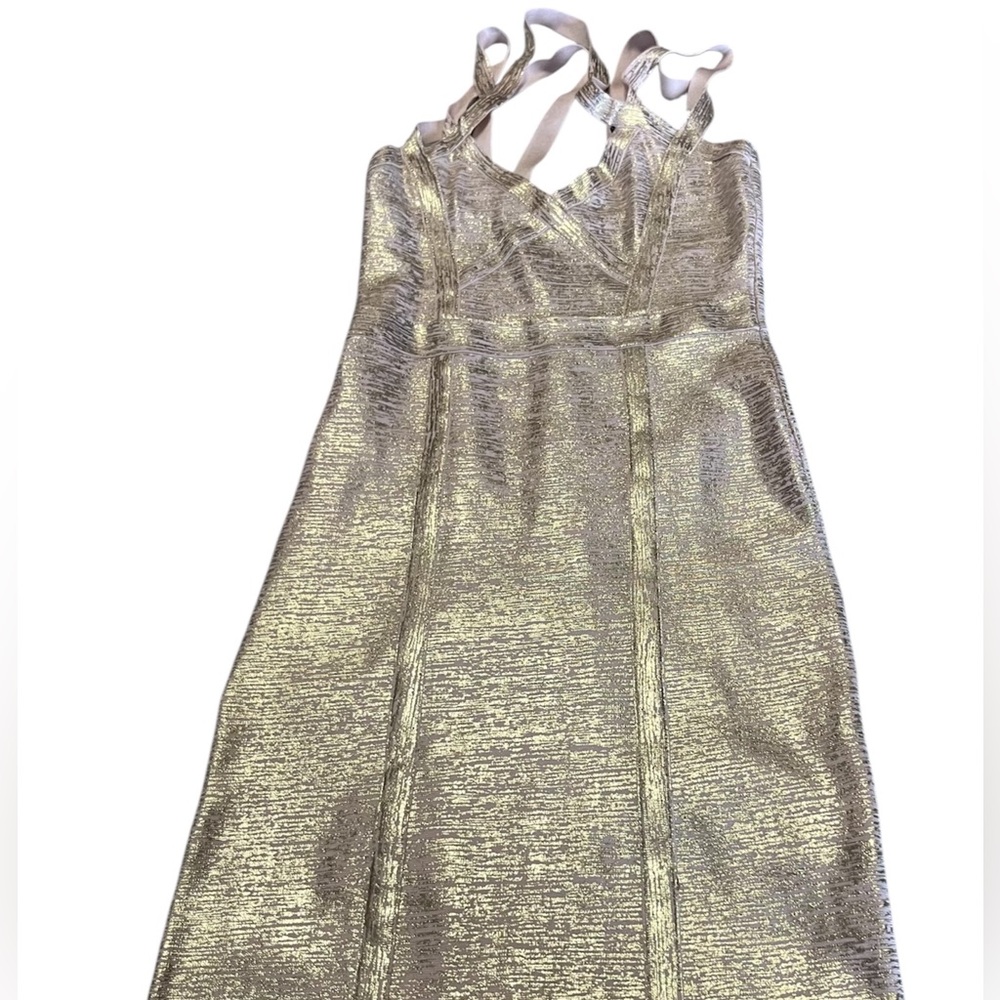 Bebe Shimmering Beige Dress